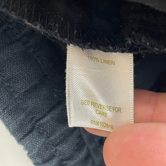 Garnet Hill Women's Black Linen Elastic Waist Pull On Maxi Skirt 42728 Size 4 - Picture 8 of 8